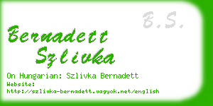 bernadett szlivka business card